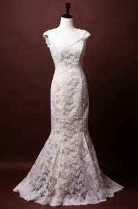 French corded lace wedding dress