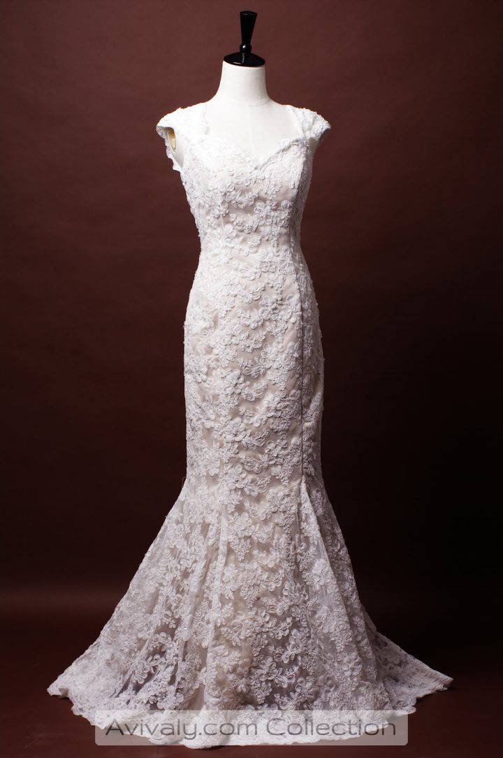French corded lace wedding dress