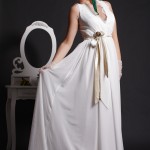 Goddess - White & Champagne Colored Belts are Twisted Together