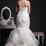 Millyrose - Corset Back, Fitted Hip, Rosettes Skirt in Floor Length with Court Train