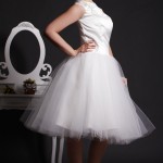Musica - Layered & Pleated Tulle Ball Gown Skirt in Tea Length