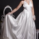Simpility - Glossy Satin Floor Length Gown