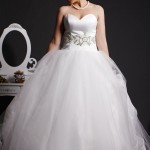 Whity - Strapless Sweetheart Satin Bodice, Layered Tulle Ball Gown Skirt