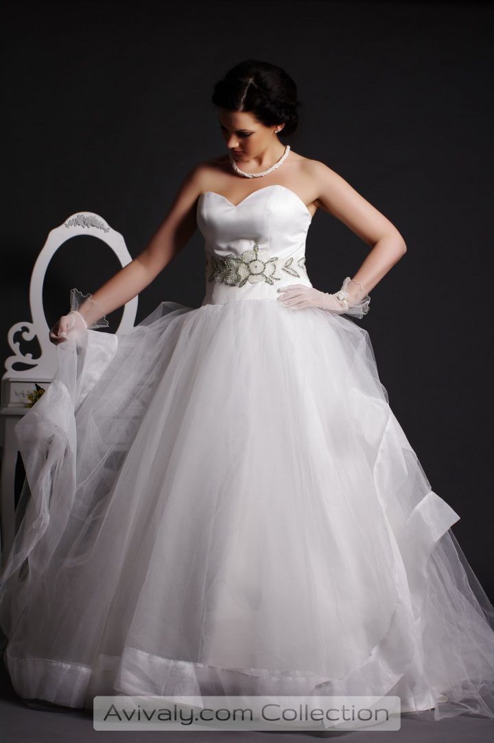 Whity - Tulle Ball Gown Skirt with Organza Hem