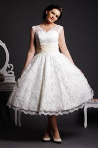 Willow - Lace Overall Short Wedding Dress
