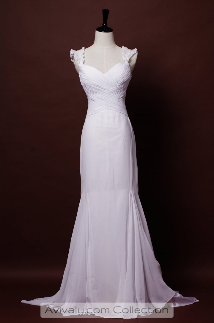 Chiffon Wedding Dress in Floor Length & A-line Silhouette