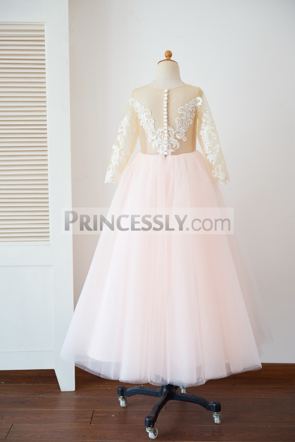 Sheer tulle pink tulle tutu skirt wedding baby girl dress
